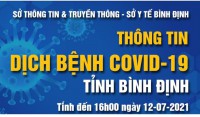 Thông tin dịch bệnh COVID-19 tỉnh Bình Định ngày 12/7/2021